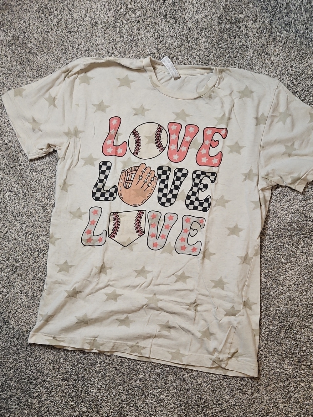 Cream Star Baseball 'Love' Graphic Tee